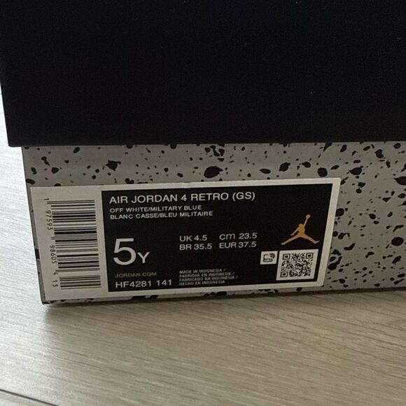 Nike Air Jordan 4 Retro 'Industrial Blue' Size‎ 5Y NWT in Box - Picture 9 of 14